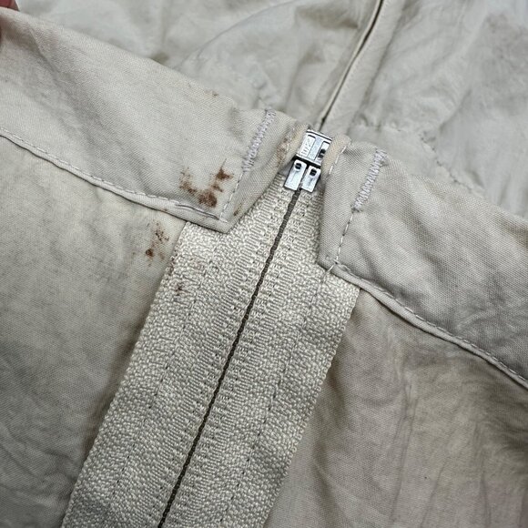 Vintage Windbreaker Jacket 1990s Northern Reflections Beige M Embroidered Tulips - Picture 8 of 9